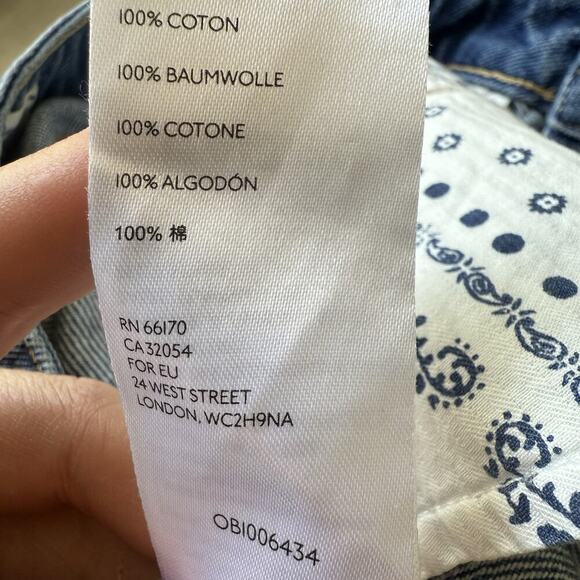 Free People We the Free Bailey Denim Skirt Size 28 Raw Hem Beach Asymmetrical - Picture 7 of 7